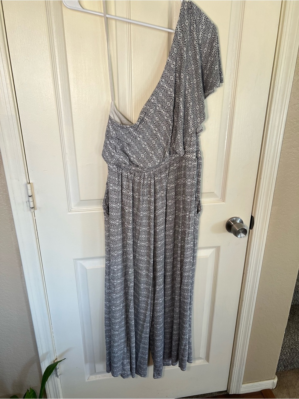 Anthropologie Maeve Jamie One Shoulder Jumpsuit Geometric Print Large - Picture 10 of 10